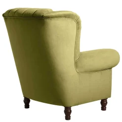 Samtvelours Ohrensessel im Chesterfield Look - Erulina