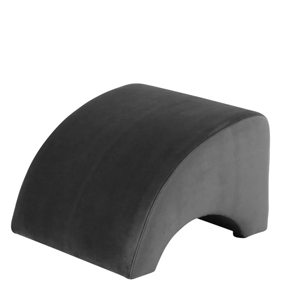 Samtvelours Polsterhocker in Anthrazit - Izmael