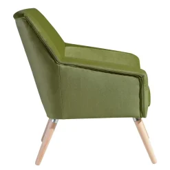 Samtvelours Polstersessel in Oliv Grün - Canossa