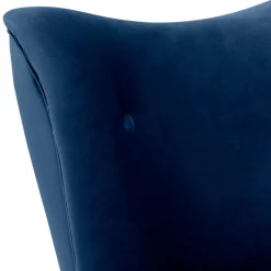 Samtvelours Sessel in Dunkelblau und Erle - Tazza