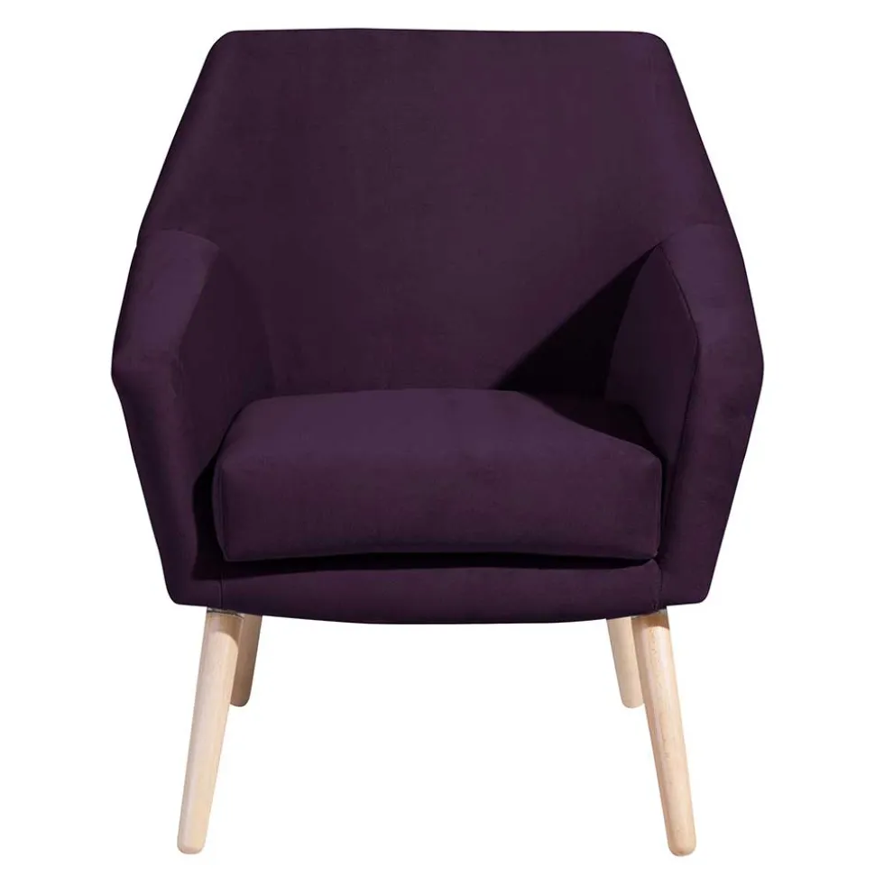 Samtvelours Sessel in Dunkellila - Career