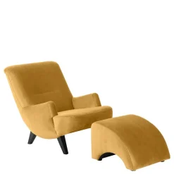 Samtvelours Sessel in Gelb und Schwarz - Nikaragva
