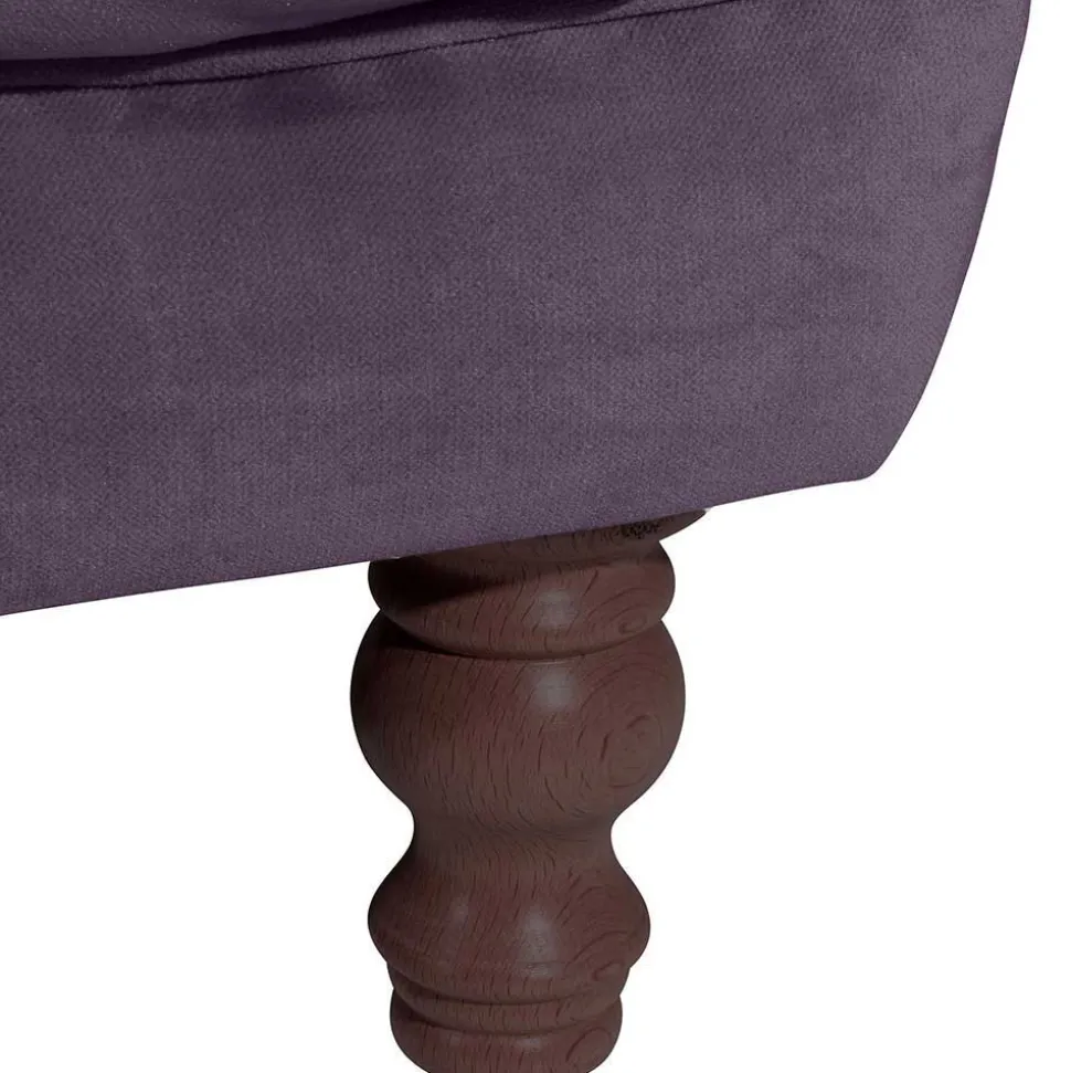 Samtvelours Sofa in Dunkellila - Valbreda