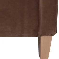 Samtvelours Stoffsessel in Braun - Enroya