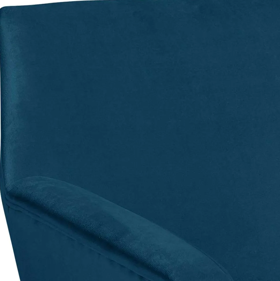 Samtvelours-Sessel in Petrol Blau - Bakra