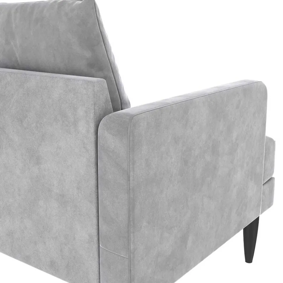 Samt-Wohnzimmercouch in Hellgrau - Belpasso