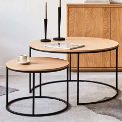 2-Satz Sofatisch Set in Eiche - Bosso (zweiteilig)