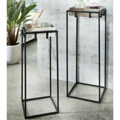 2-Satz-Beistelltisch in Nickel & Schwarz - Toina (zweiteilig)