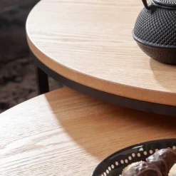 2-Satz-Couchtisch in Eiche Furnier - Bucket (zweiteilig)