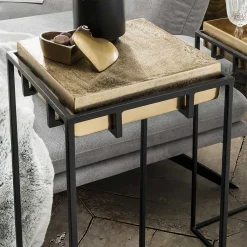 2-Satz-Tisch in Bronze Gold & Schwarz - Fagnetta (zweiteilig)