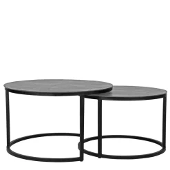2-Satz-Tisch in Grau & Schwarz - Jacy (zweiteilig)