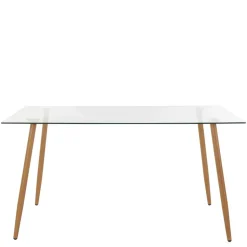 Scandi Chic Esszimmer Glastisch 140x80 cm - Rusaly