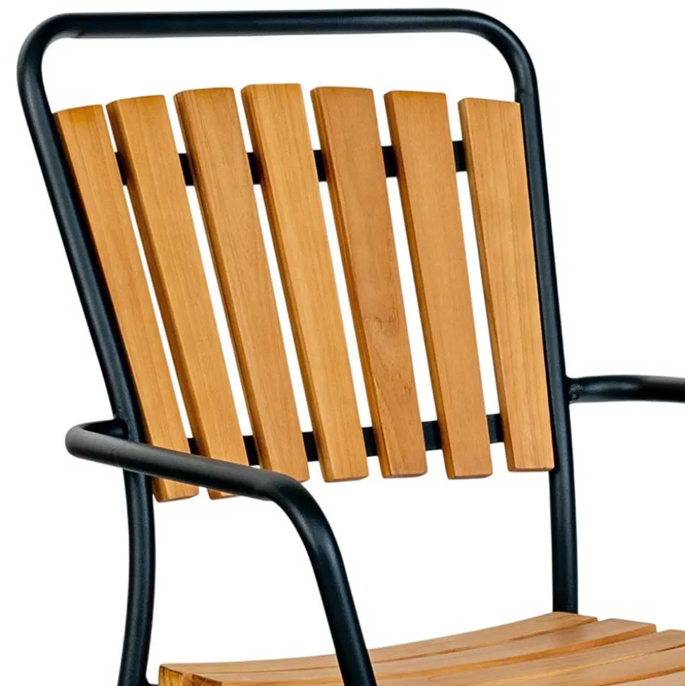 Scandi Chic Gartenstühle aus Teak Holz - Farmer (4er Set)