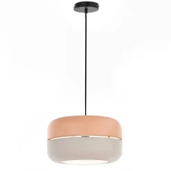 Scandi Chic Hängelampe in Rosa & Grau - Longos