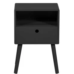 Scandi Chic Nachtkommode in Schwarz - Lemerzi