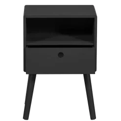 Scandi Chic Nachtkommode in Schwarz - Lemerzi