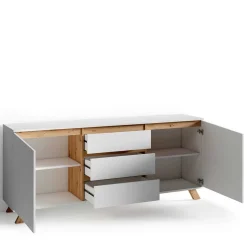 Scandi Chic Sideboard in Weiß - Cady