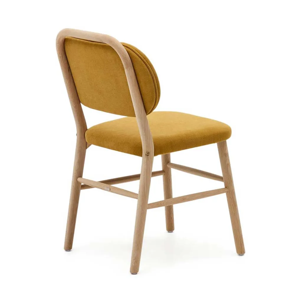 Scandi Chic Stühle in Gelb Chenille - Quinn (2er Set)