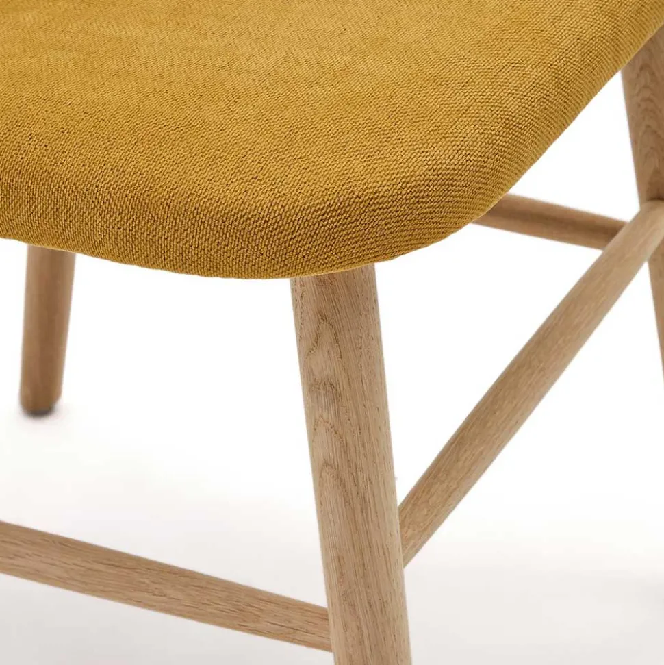 Scandi Chic Stühle in Gelb Chenille - Quinn (2er Set)