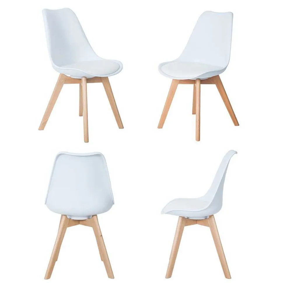 Scandi Chic Stühle mit Sitzschale - Savossa (4er Set)