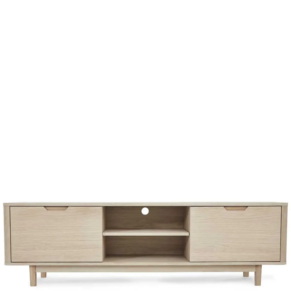 Scandi Chic TV Lowboard in Eiche Weiß - Rosanna