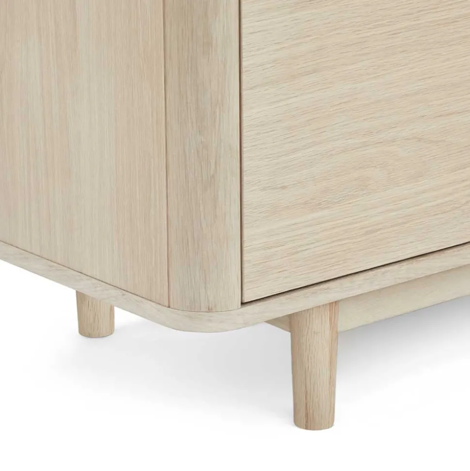 Scandi Chic TV Lowboard in Eiche Weiß - Rosanna