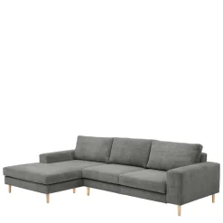 Scandi Ecksofa in Anthrazit mit Buche - Lidio