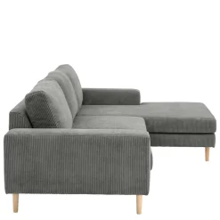 Scandi Ecksofa in Anthrazit mit Buche - Lidio