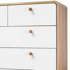 Scandi Hochkommode in Eiche mit Weiß - Jendren
