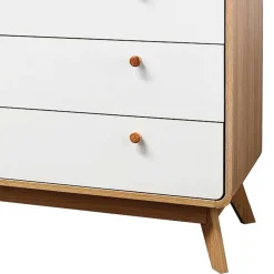 Scandi Hochkommode in Eiche mit Weiß - Jendren