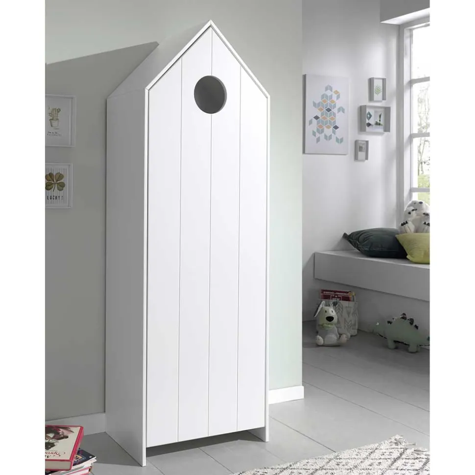 Scandi Kinder-Kleiderschrank in Hausform - Indefiva