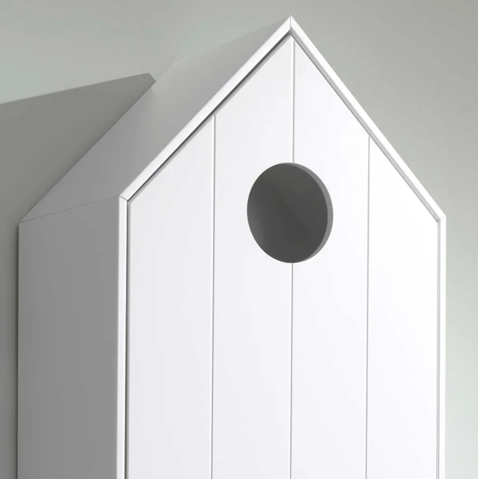 Scandi Kinder-Kleiderschrank in Hausform - Indefiva