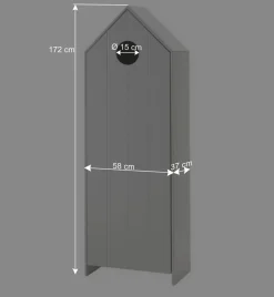 Scandi Kinder-Kleiderschrank in Hausform - Indefiva