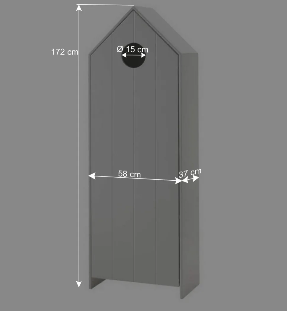 Scandi Kinder-Kleiderschrank in Hausform - Indefiva