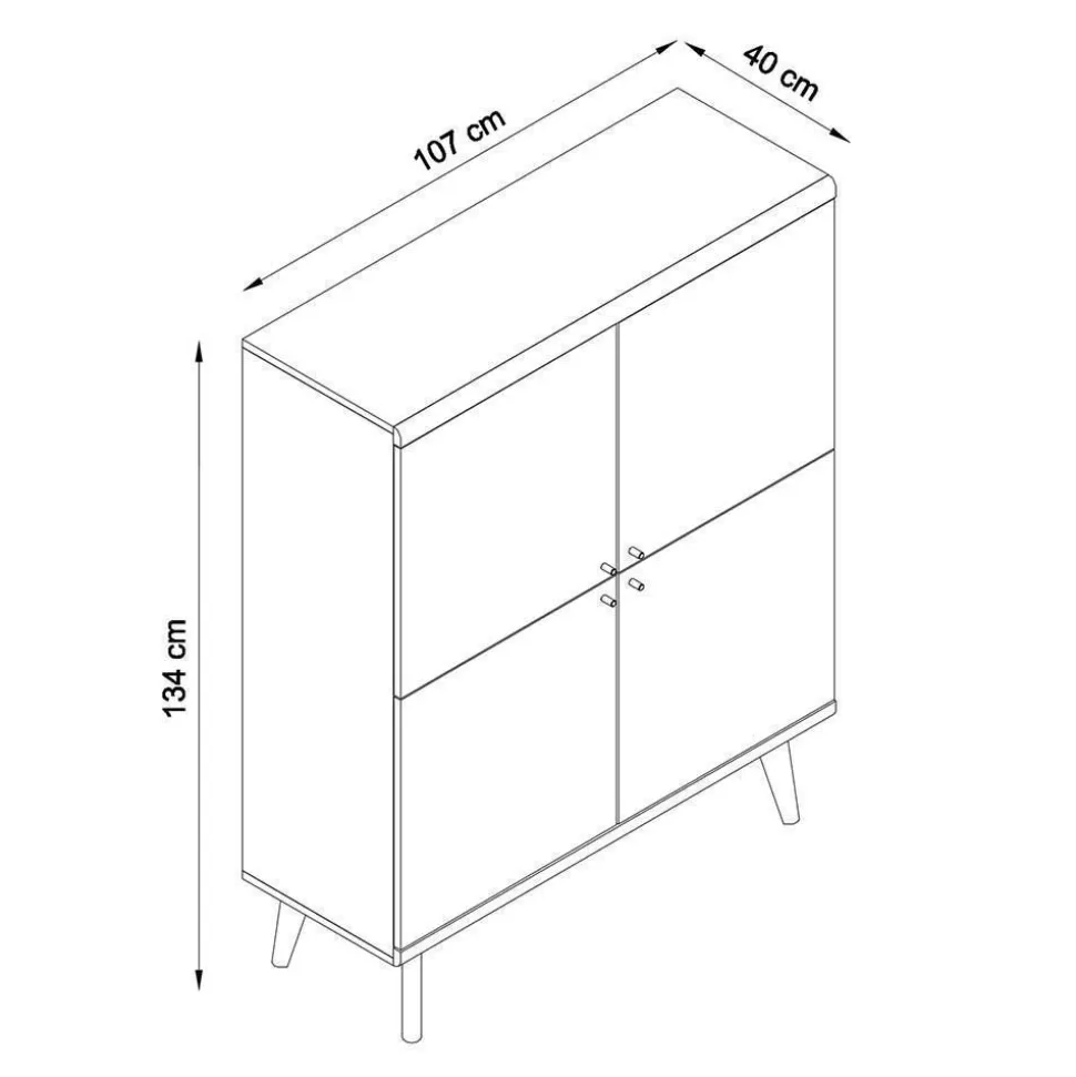 Scandi Wohnkombination zweifarbig - Cablos (vierteilig)