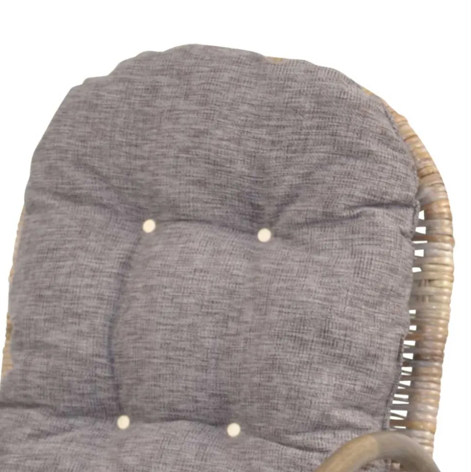 Schaukelstuhl aus graubraunem Rattan Geflecht - Tulima