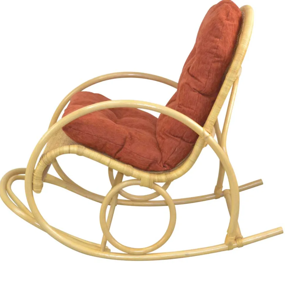 Schaukelstuhl aus Rattan Geflecht in Natur - Abekasa