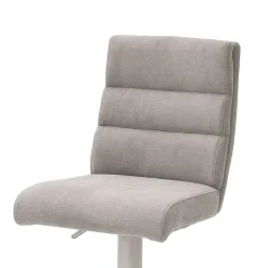 Schicker Barstuhl mit Höhenverstellung in Hellgrau Stoff Anglesio & Edelstahl