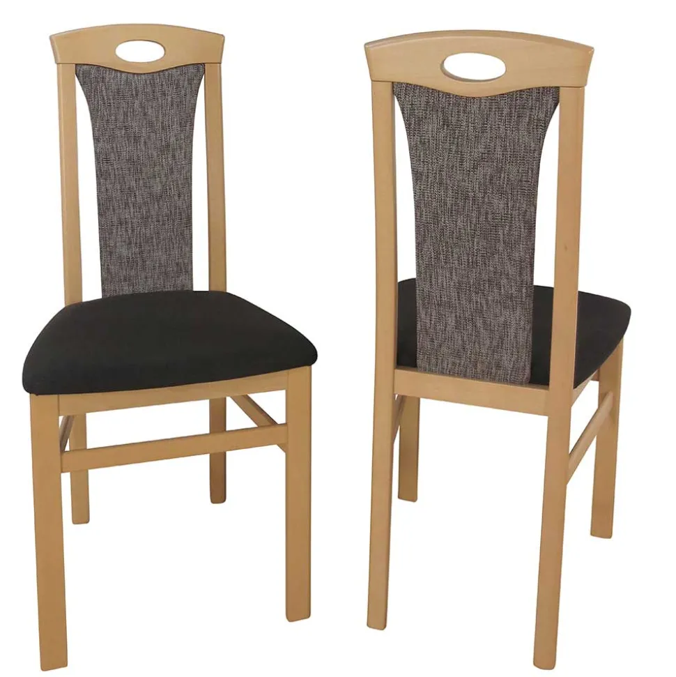 Schicker Hochlehner Stuhl in Braun Dorota & Buche (2er Set)