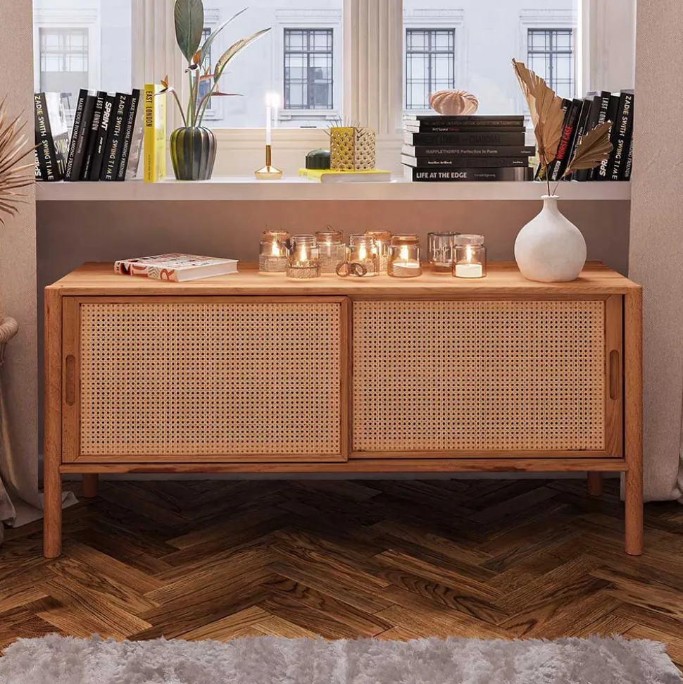 Schiebetüren Lowboard aus Wildbuche - Indrya