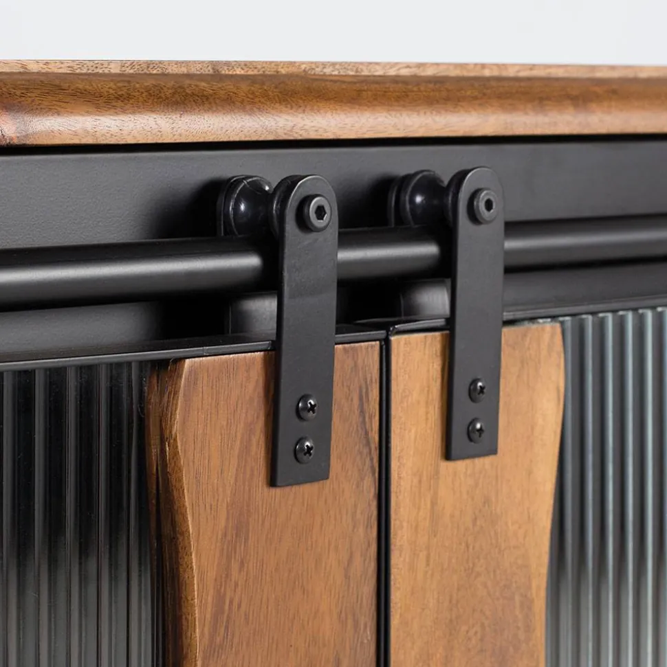 Schiebetüren Sideboard mit Riffelglas - Aglia