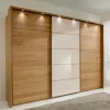 Schiebetüren-Kleiderschrank in Beige Glas - Nikoba