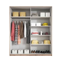 Schiebetürschrank in Eiche Dunkel Holzoptik - Ceusenia