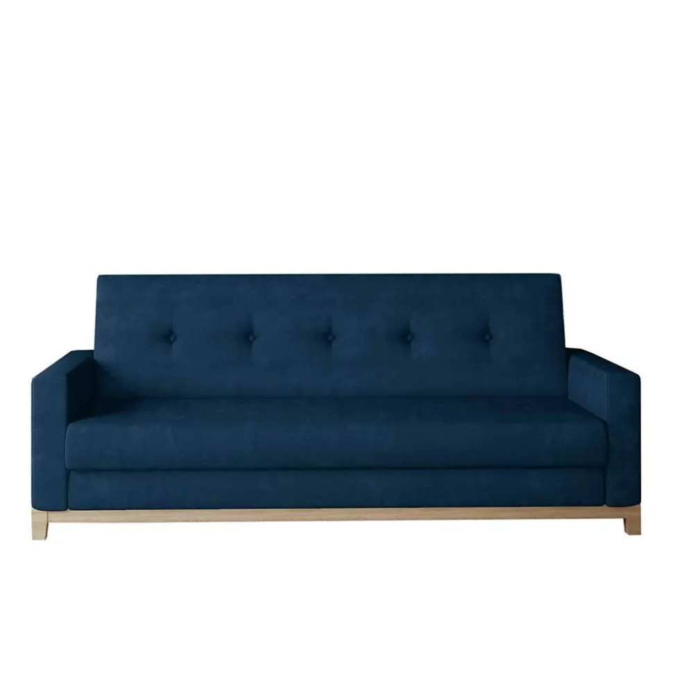 Schlafcouch in Dunkelblau Velours - Tadeuz