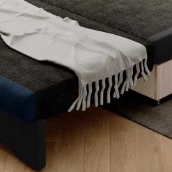 Schlafcouch in Dunkelgrau und Dunkelblau - Cartoon