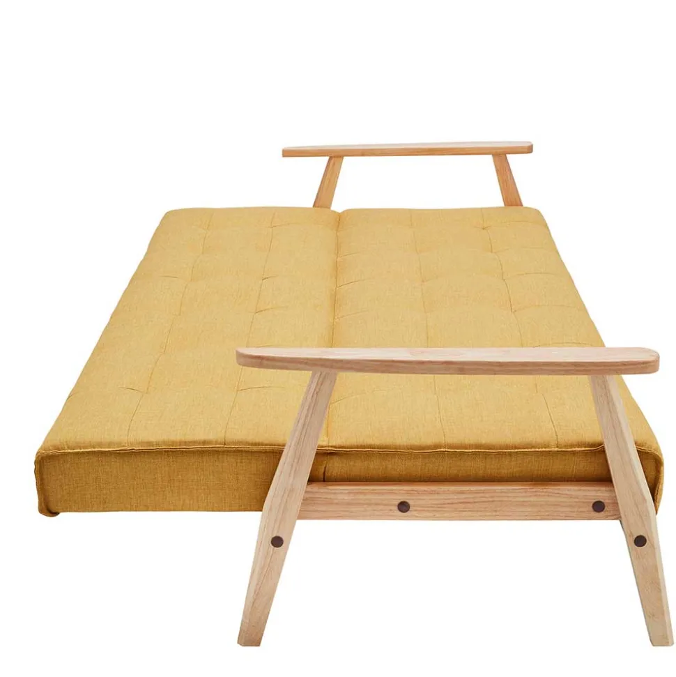 Schlafcouch in Gelb & Eukalyptus Natur - Emkola