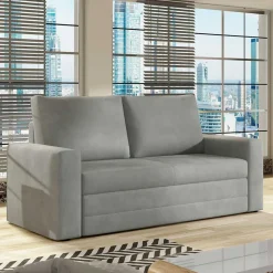 Schlafcouch in Hellgrau Chenille - Ronny