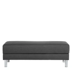 Schlaf-Ecksofa & Hocker in Dunkelgrau - Speccia (zweiteilig)