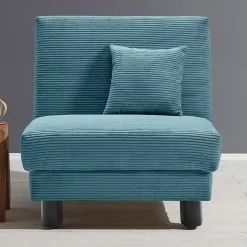 Schlafsessel in Petrol aus Cord - Geraldo