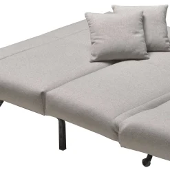 Schlafsofa als Einzelbett oder Doppelbett Tutran in Hellgrau Webstoff